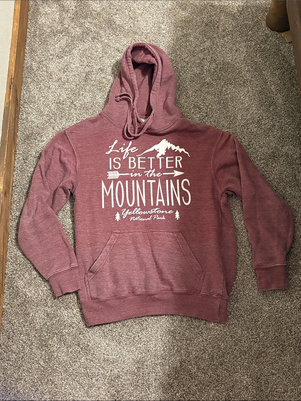 Maroon 'Life Is Better in the Mountains' Hooded Sweatshirt